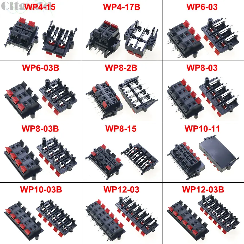 1 Piece External Speaker Amplifier Wiring Clip WP Power Connector Terminal WP4 WP5 WP8 WP10 WP12 LED Spring Audio Banana Jack