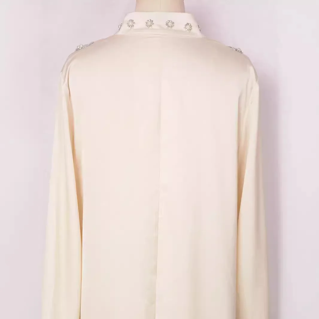 Elegance Dubai Abayas Embroidered Diamond-encrusted Muslim Dress for Women Elegant Arabic Femme Abaya Turkey Islamic Clothing