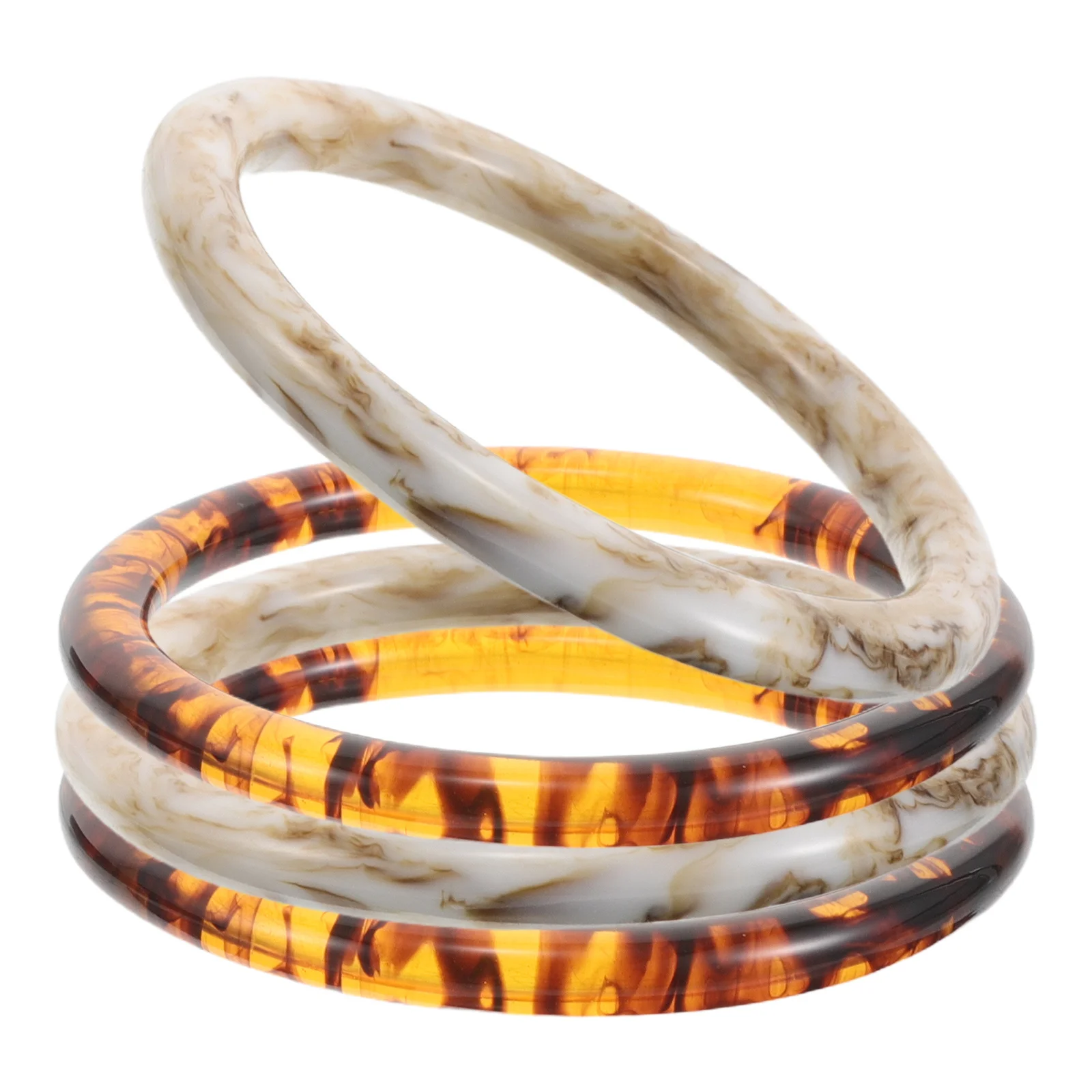 

4Pcs Resin Circular Purse Handles D Shape Bag Making Hardware Replacement Handbag Grip Handles for Crochet Tote Beach Bags