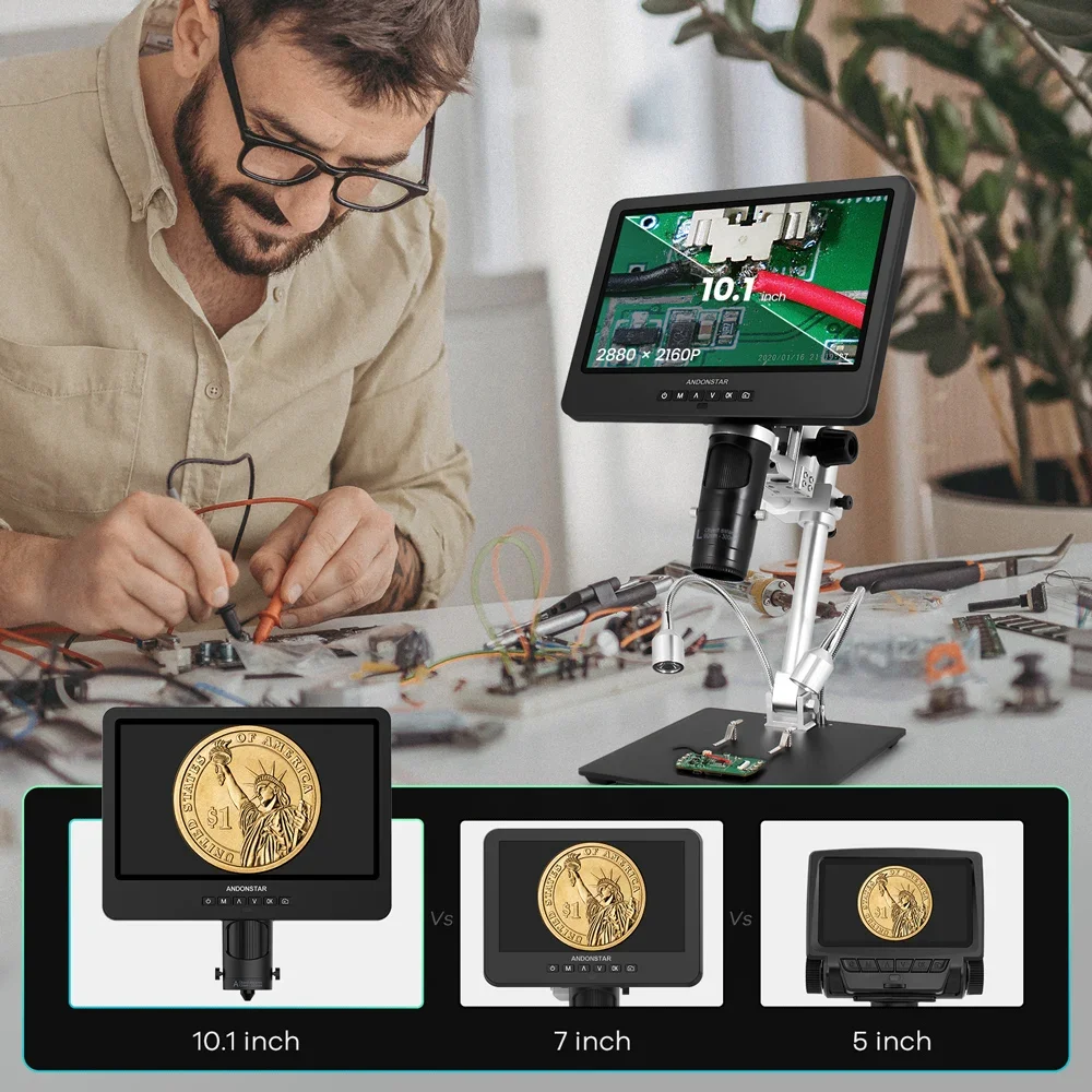 Andonstar AD246SM AD249SM Digital Microscope Wiith HDMI Measurement Software For PCB PC Connection SMD Repair Solder Inspection