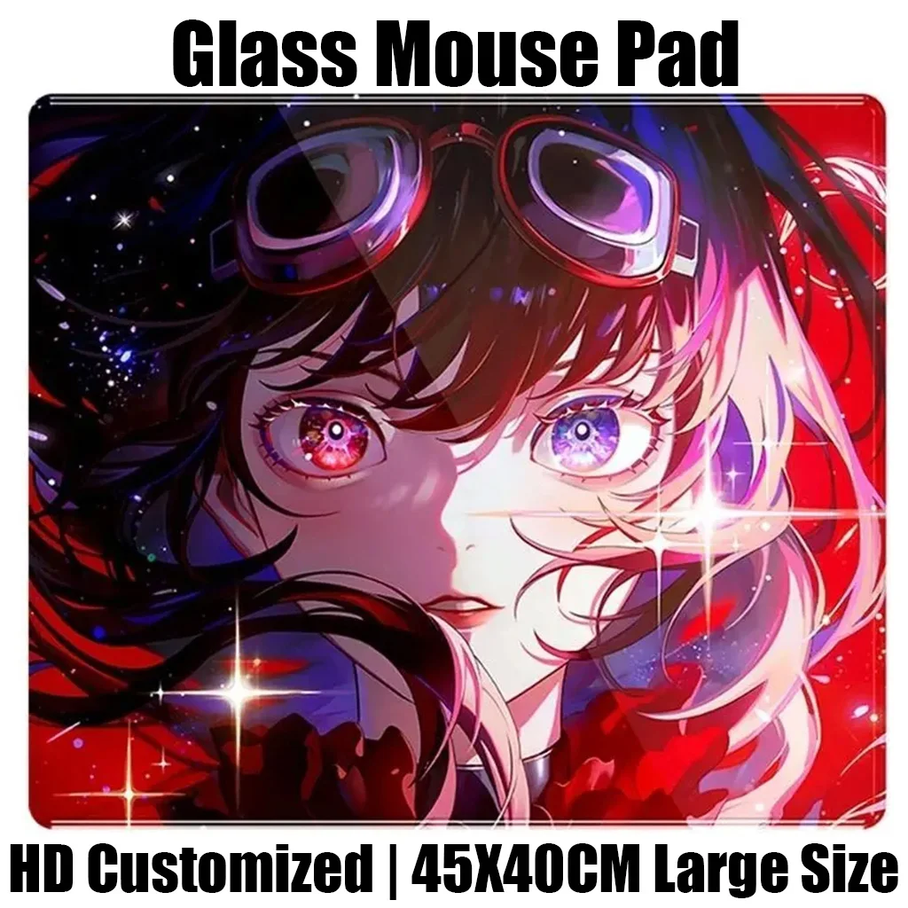 Anime ATK Crimson SORA YUME Glass Mouse Pad Gaming Reproduced Upgrade Coated Smooth Surface Custom Gamer FPS Gaming Desk Mat