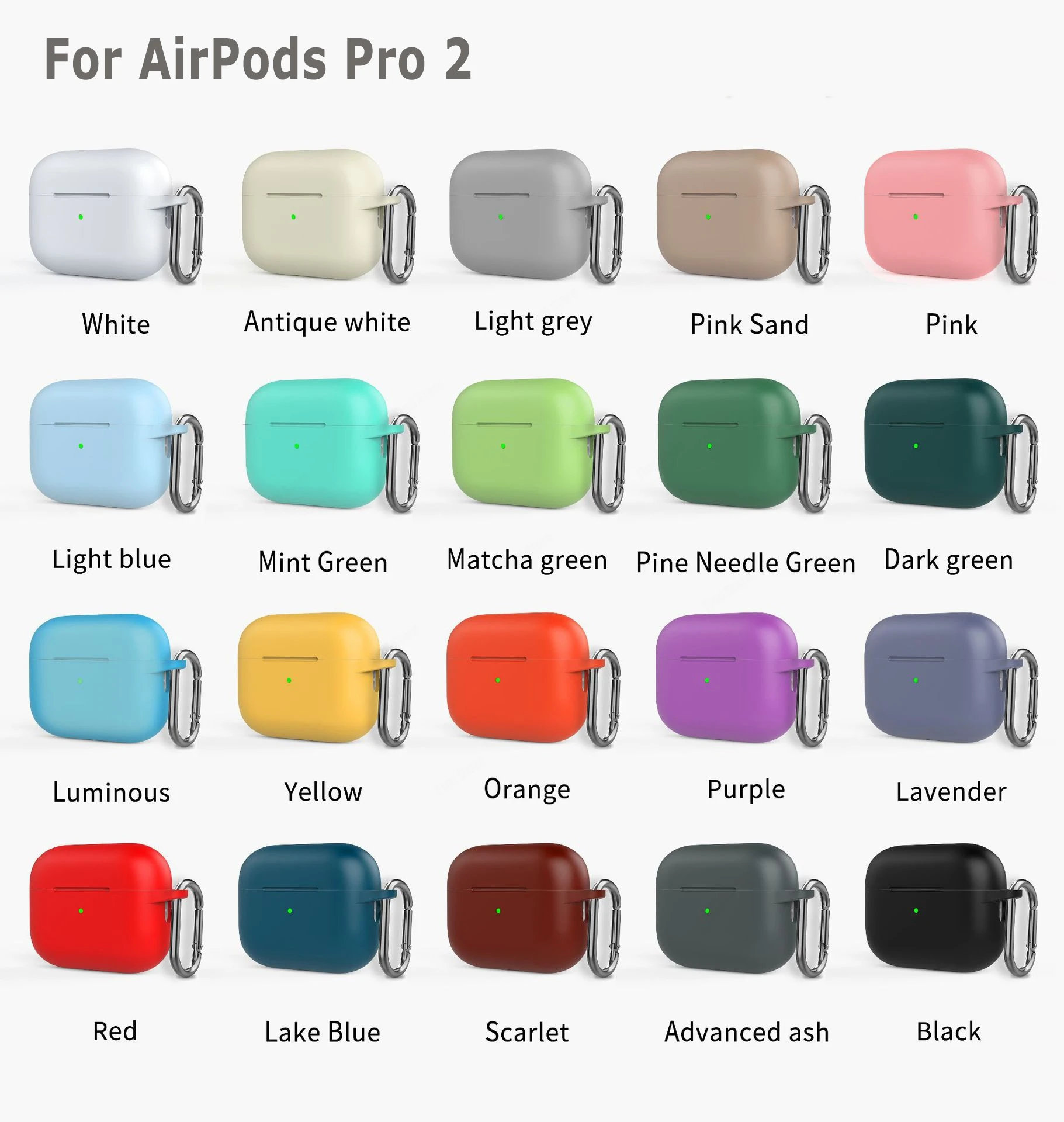 Soft Silicone Protective Case For AirPods Pro 2 Cove For AirPods Pro2 Pro 2 2nd Gen Cases For Apple AirPods Pro 2 Fundas Hook