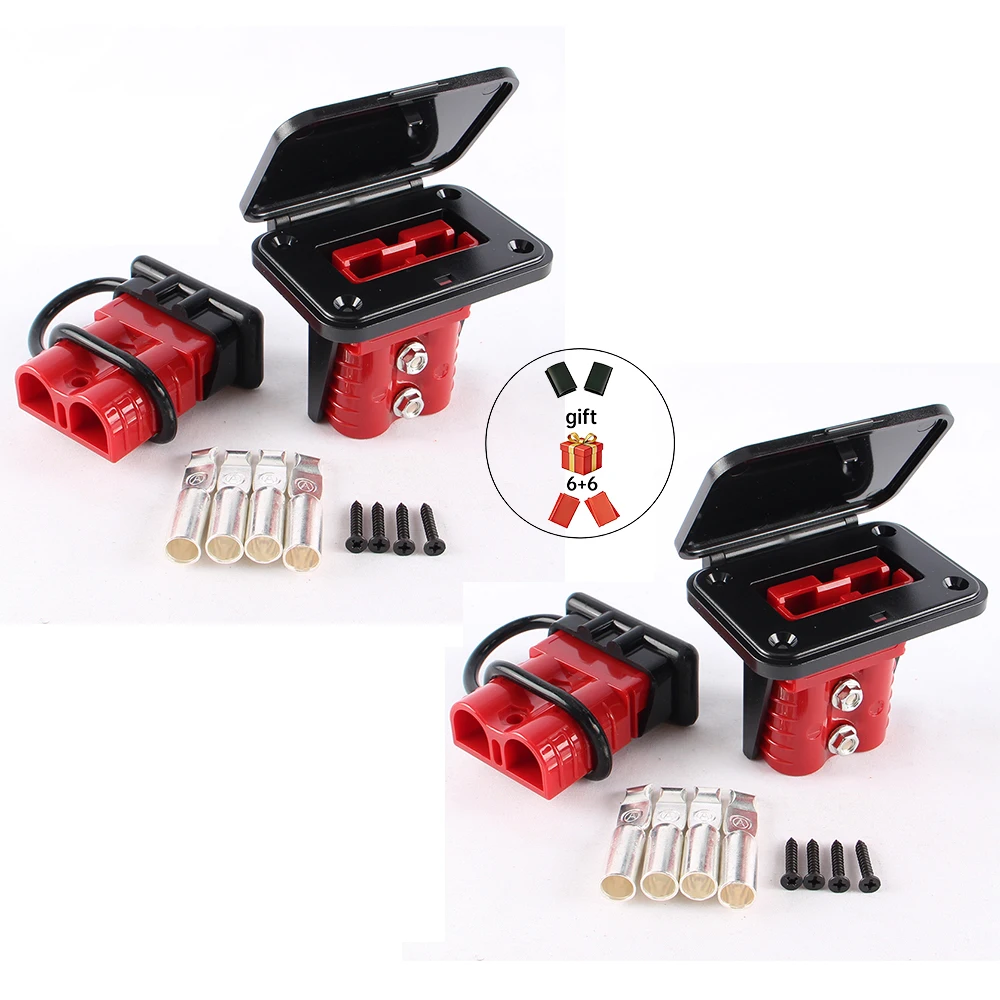 2/4er-Pack 50A 120A 175A Batterieladeanschluss-Set 600V Schnellstecker Autobatterie-Stromanschlüsse Gabelstapler-Kabelverbinder