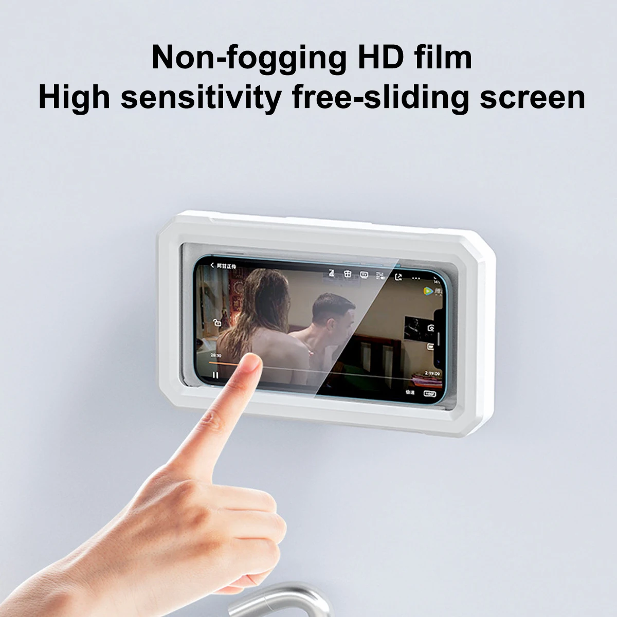 조절식 방수 샤워 폰 홀더, 360 도 회전 벽 거울 마운트, 욕실 욕조 주방용 휴대폰 홀더