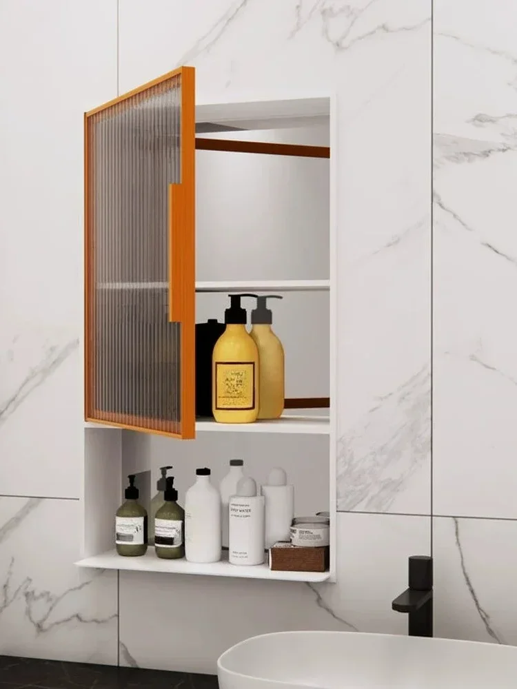 Bathroom Embedded Glass Niche Stainless Steel Bathroom Wall Layered baffle Metal Finished Shelf