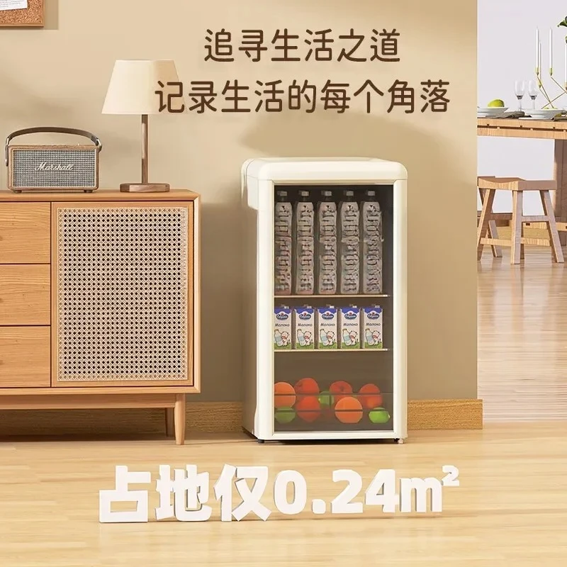 

A61 Ice bar household living room retro appearance beverage cabinet refrigerated tea cabinet transparent door