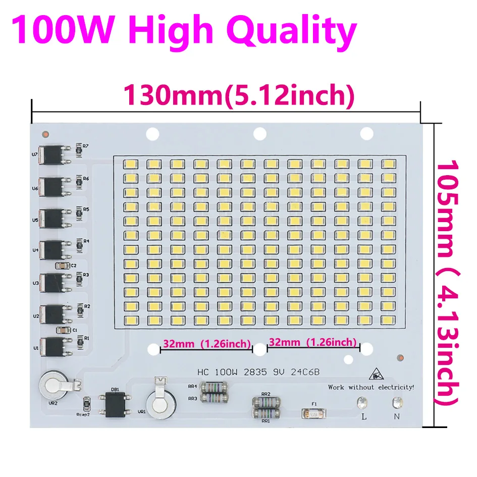 1pcs Powerful led imported lamp beads chip led 100W led matrix 220v No need driver Floodlight led Diodes Spotlight  6300-6500K