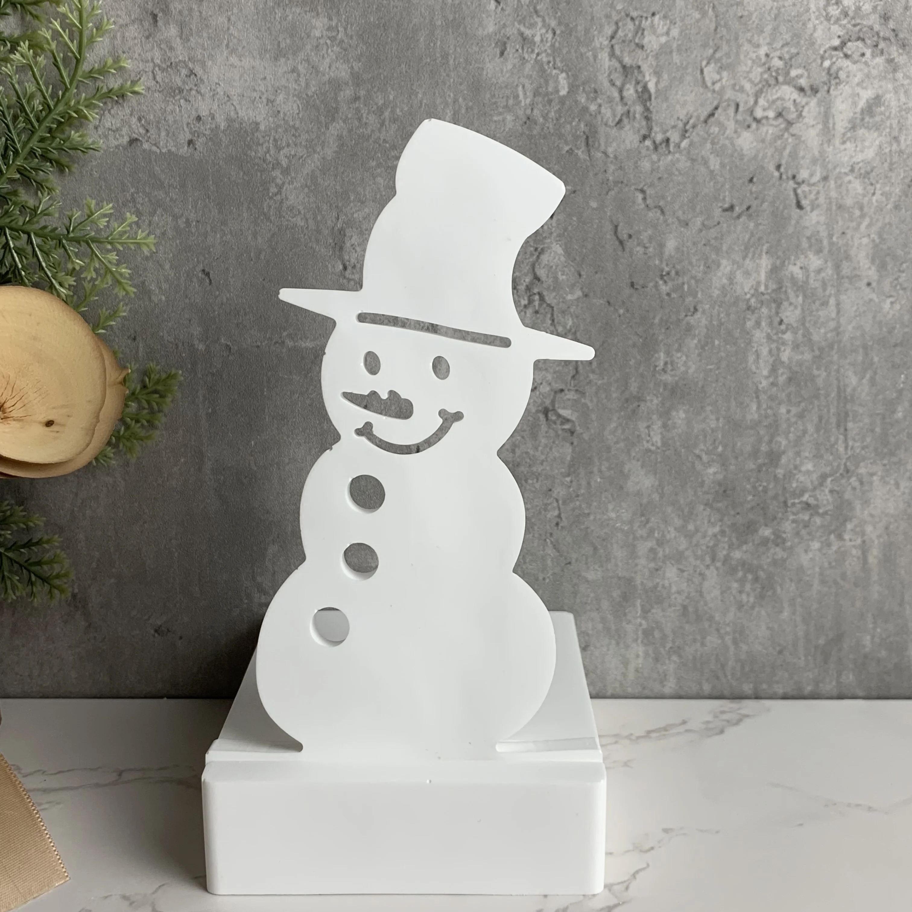 Christmas Series Candle Holder Silicone Mold DIY Snowman Elk House Candlestick Ornament Resin Mould 3D Gypsum Crafts Home Decor