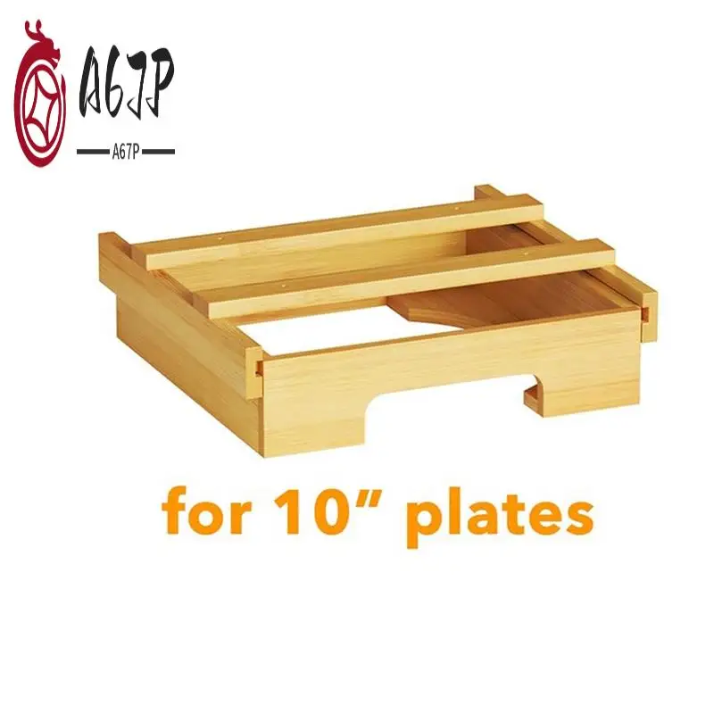 

A67P-10-Inch Paper Plate Dispenser, Under Cabinet Bamboo Plates Holder, Kitchen Counter Vertical Plate