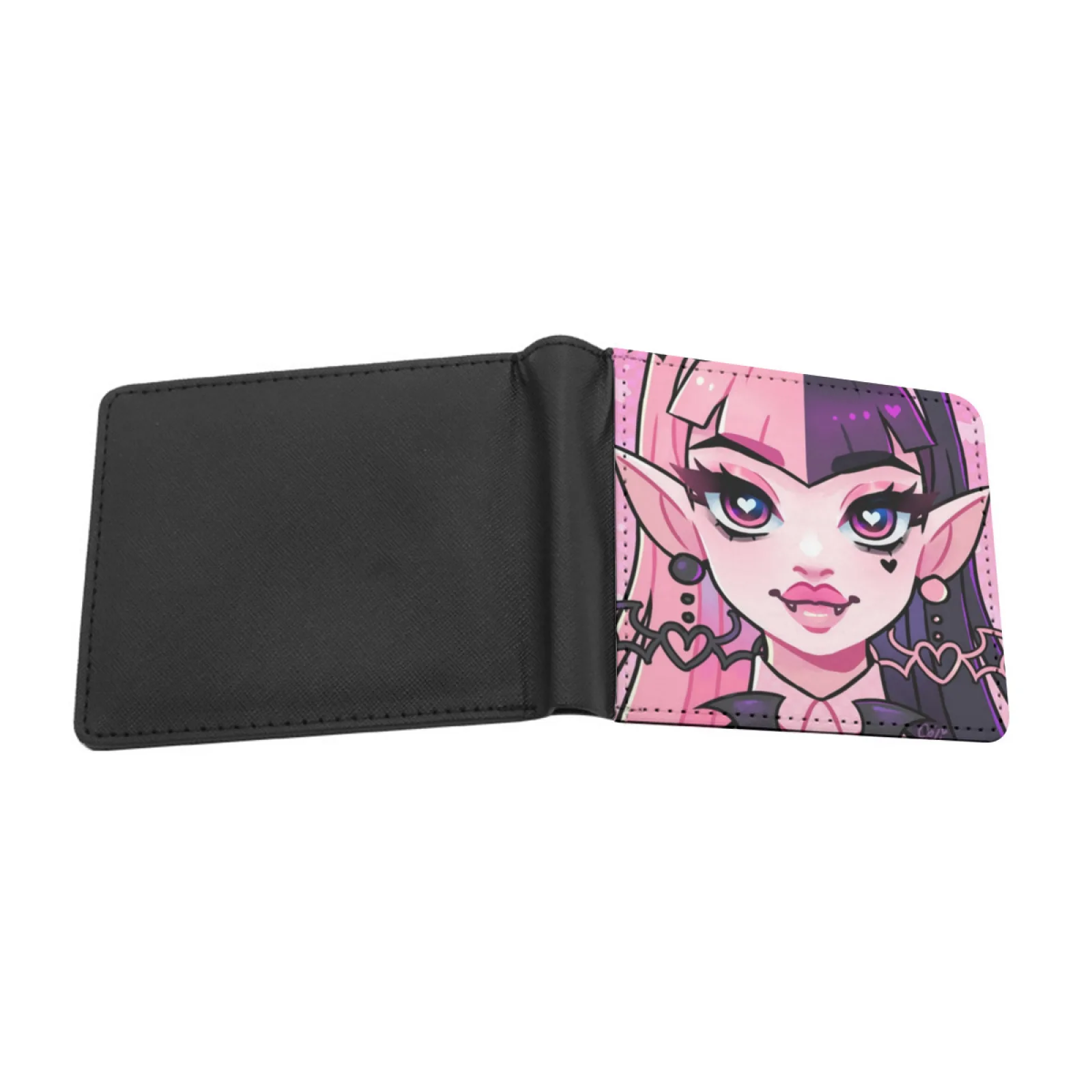 Draculaura Pu Leather Wallets Unisex Purses Cash Purse Credit Card Wallet For Men Monster High Draculaura Monster Halloween