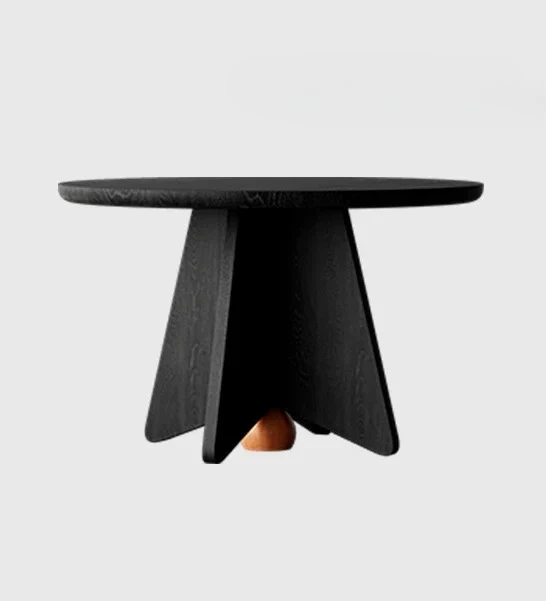 AADesign All Solid Wood French Retro Dining Table Small Apartment Round Table Simple