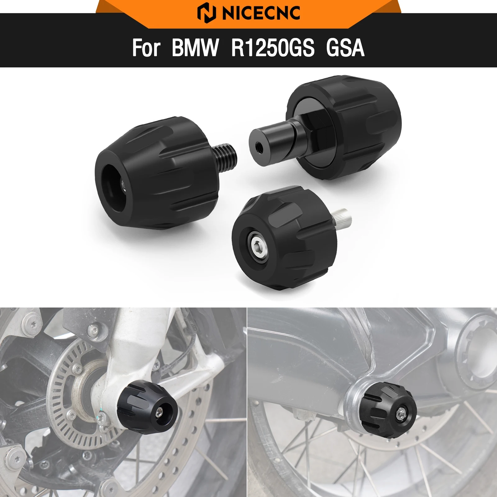 

For BMW R1250GS GSA Front Wheel Slider Crash Guard Frame Slider Protector R1250GS Adventure R 1250GS R1250 GS R 1250 GS2019-2024