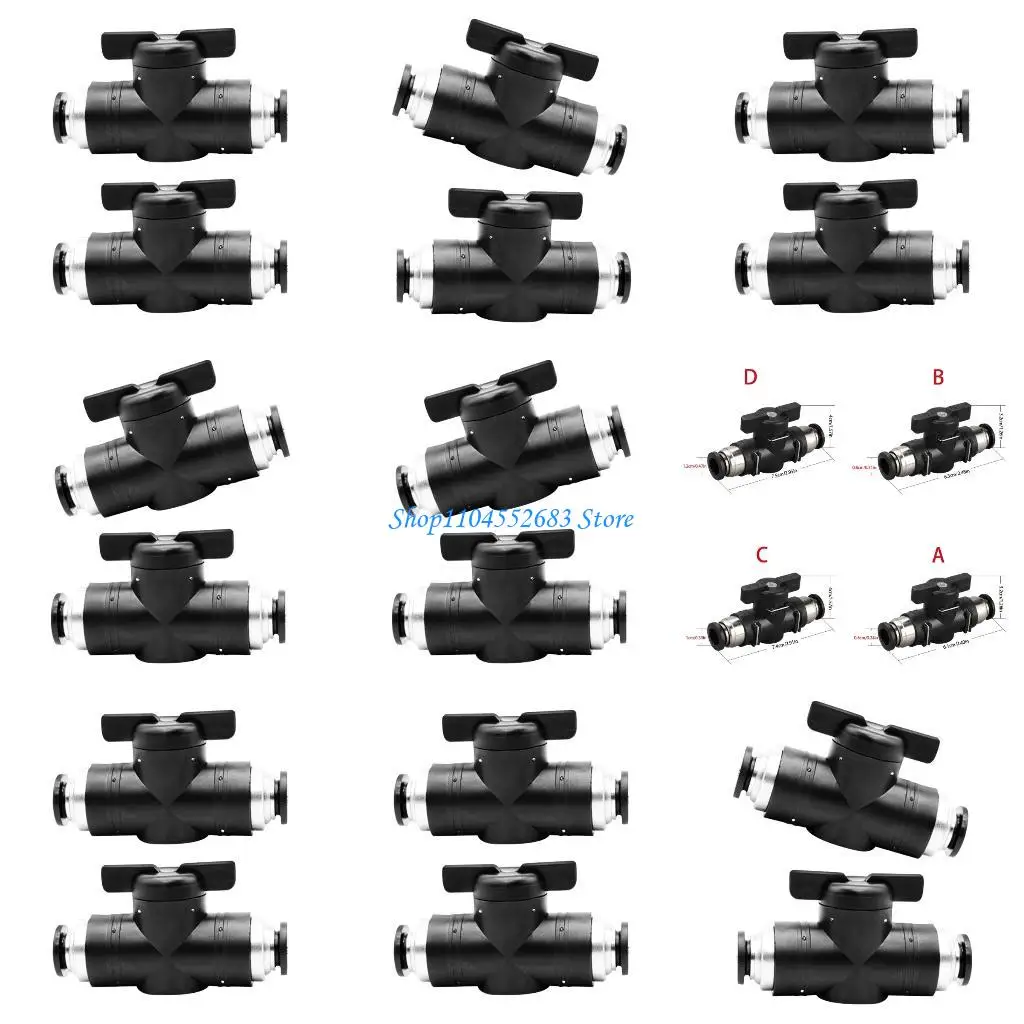 

Y6GD Set of 2 Straight Quick Connection Pneumatics Round Valves for Precise Air Flows Regulation In Various Applications