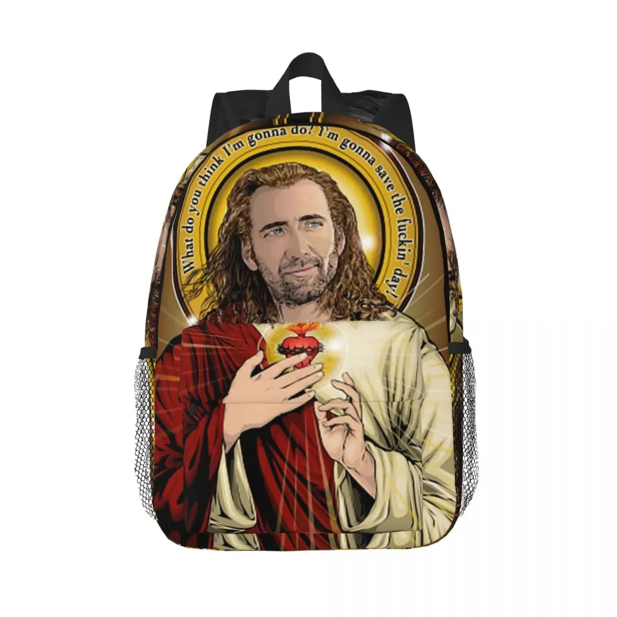 

Merry Christmas St Nicolas Cage Backpack Hot Sale Daypack Large Capacity Boy Girl BookBag Shoulder Bags for Men Women School Bag