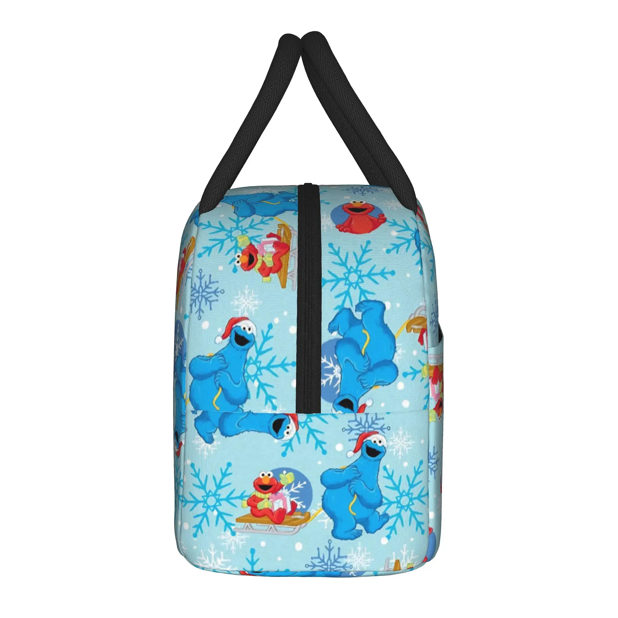 Sesames Streets Insulated Lunch Bags Thermal Bag Reusable,Meal Container Cookie Monster High Capacity Lunch Box Tote Bento Pouch