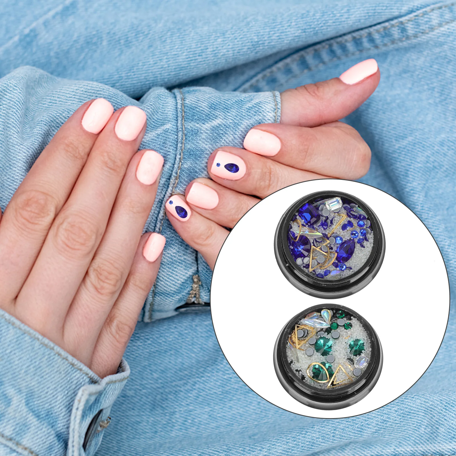 

Nail Crystal nament 2 Boxes DIY Accessory Rhinestones Decors Manicure Diamond Decorations Art Embellishments Durable Practical