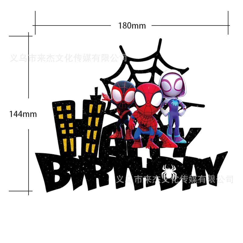 SuperHero Spidermen Theme Boy Birthday Cake Decoration Paper Happy Birthday Cake Toppers For Kids Boys Party Cake Decor Supplies - Image 6