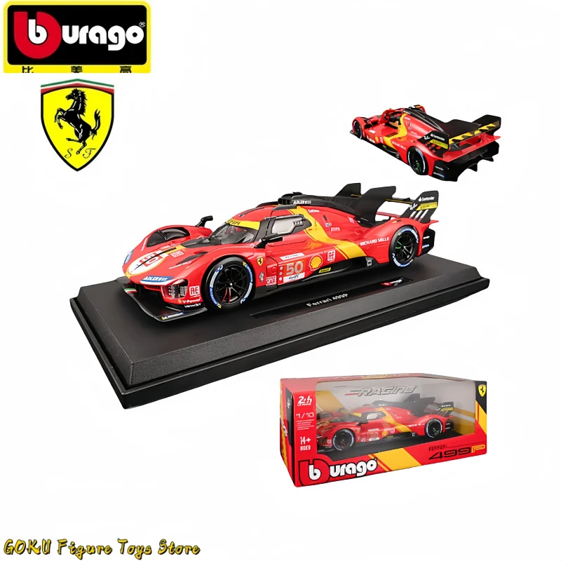 

Bburago 1/18 Ferrari 499p LMH 2024 г. # 51 # 50 Модель Ferrari 2023 24 часа Le Mans Champion Модель автомобиля Ferrari с краской для выпечки Модель автомобиля Подарки