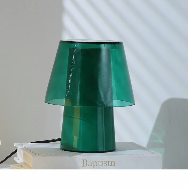 

Warm and lovely colored glass living room decor desk lamp,European retro bedroom bedside lamp,LED atmosphere night light YX480BN
