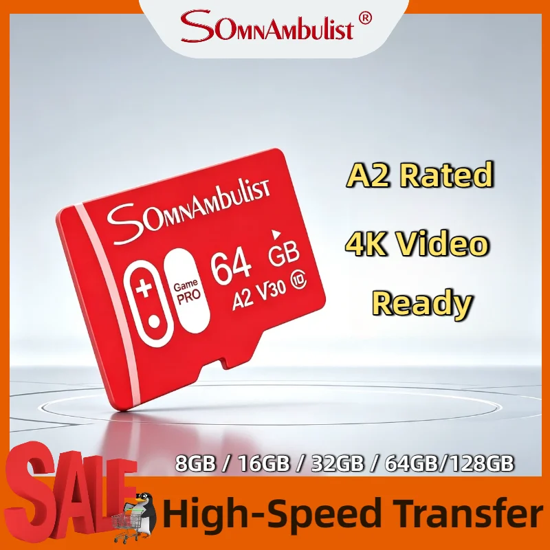 

SomnAmbuList Micro TF SD Card 32GB 64GB 128GB High Speed Class 10 Real Capacity Mini SD Memory Card TF Card for Smartphone