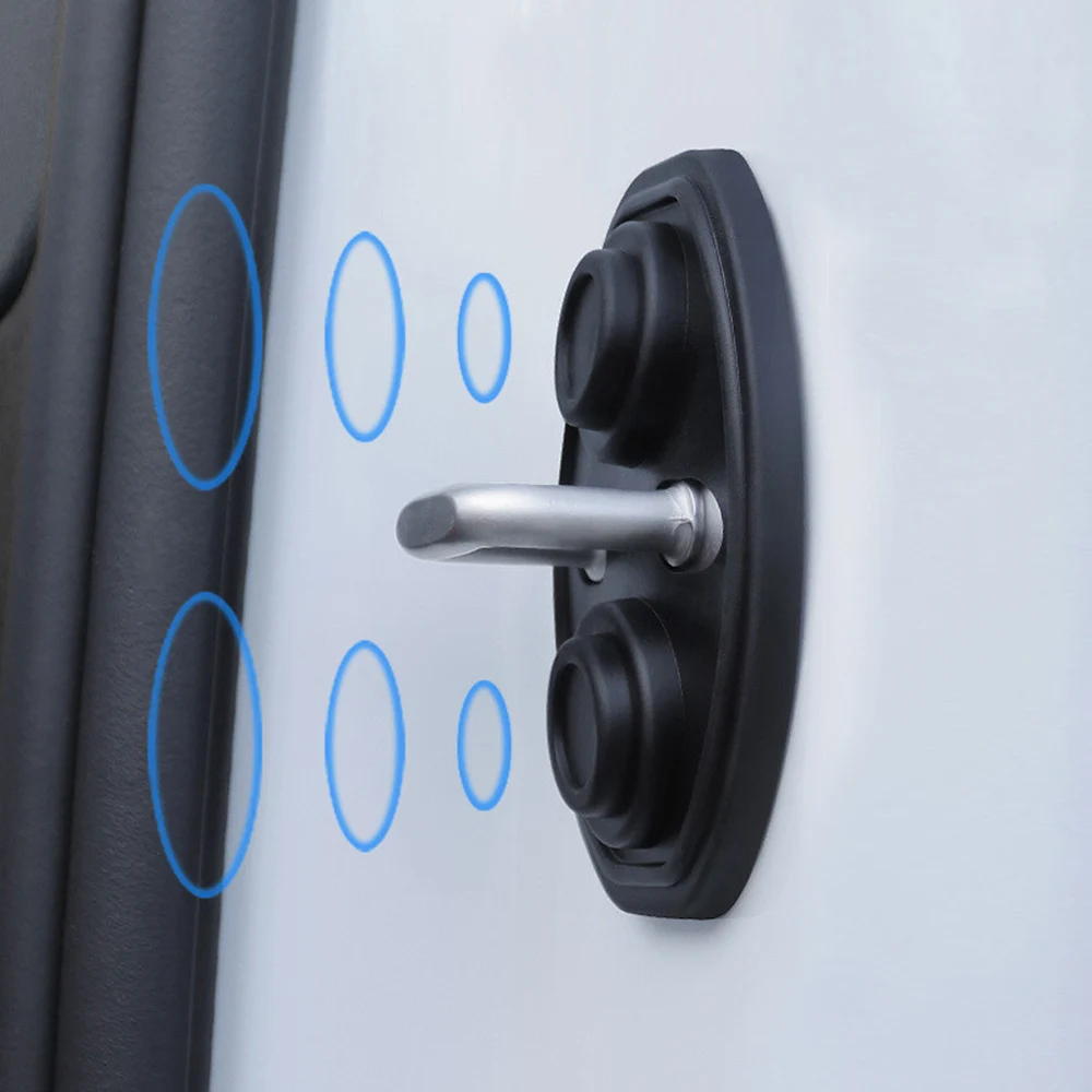 4pcs Silicone Car Door Mute Shock Absorber Latch Pads Universal Car Door Closing Shockproof Cushion Covers