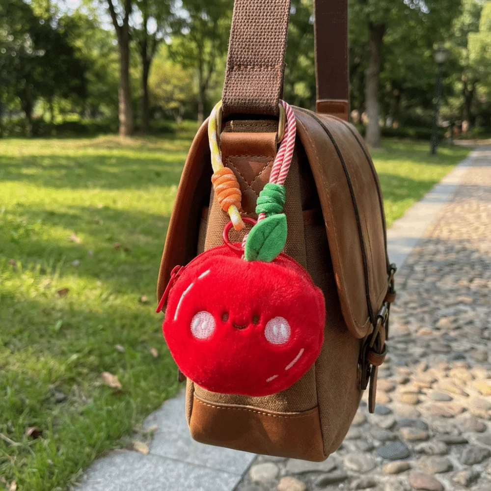 Portable Fruit Cartoon Bag Pendant Key Chain Plush Pouch Plush Earphone Bag Mini Lightweight Dolls Coin Purse Men