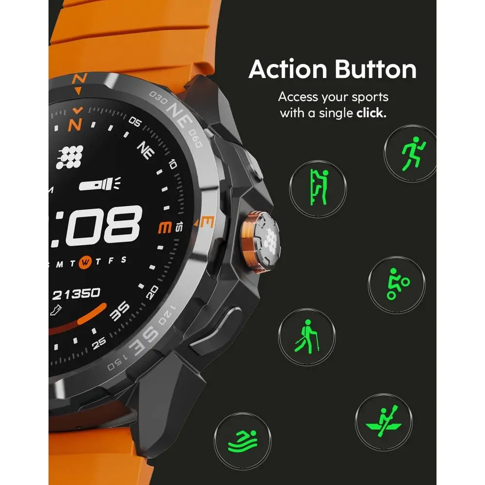 Cubitt Terra Red Smartwatch with Dual-Band GPS, 1.48” AMOLED Display, Oline Maps, VITA AI, AI , ReadinScore, 5A, 14-Day Battery view 5