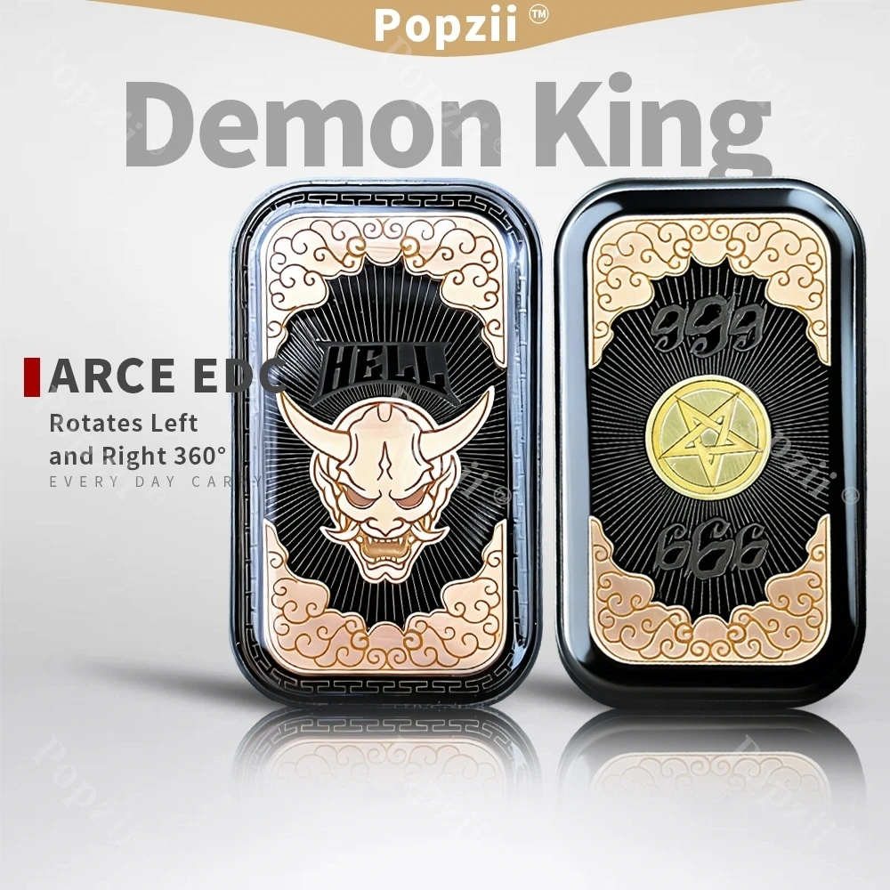 

ARCEEDC Bull Demon King Stainless Steel Rotates Left and Right 360° Mechanical Push Slider Decompression Toy Anxiety Toys