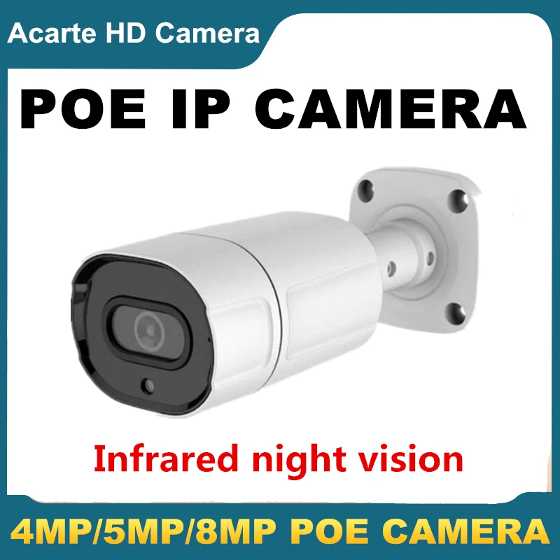 

Acarte 4k 8MP Poe IP Camera H.265 Outdoor Waterproof infrared Night Vision Built-in Micropone CCTV Security Camera