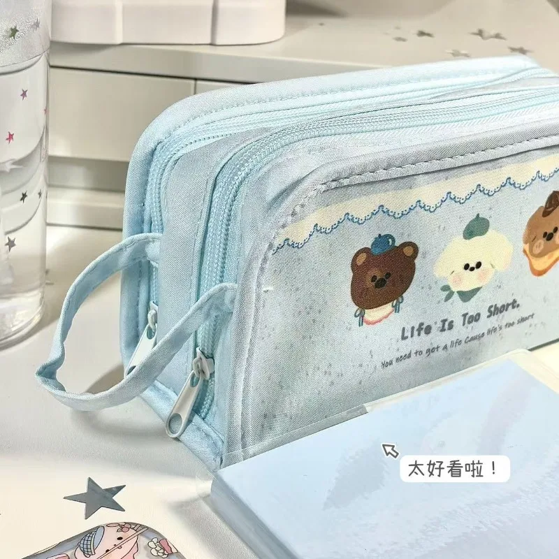 Ins Small Fresh Large Capacity Pain Bag Multi-functional Stationery Storage Pencil Case Pencil Case Student High Value