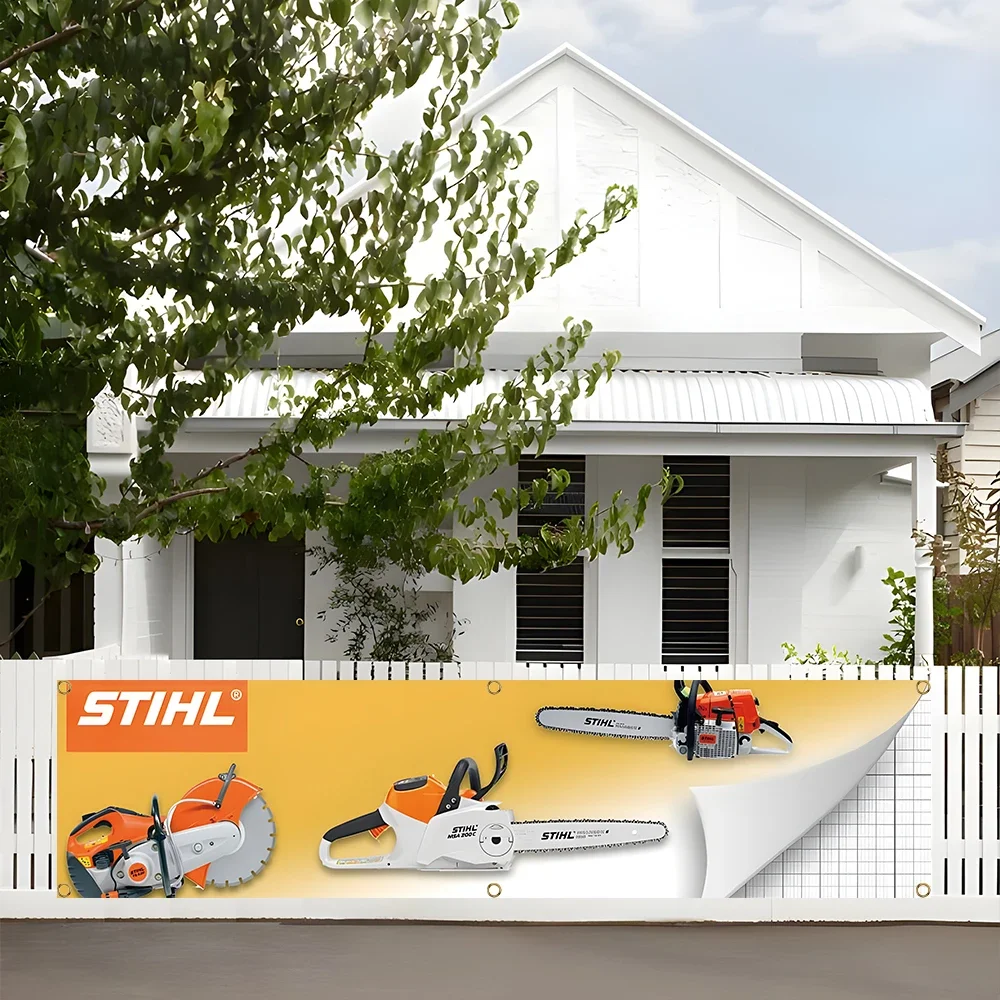 60x240cm Stihl Tool Banner Flag logo Chainsaws Polyester Printed Electrician Banner For Decor flag banner Hand Powel Tools