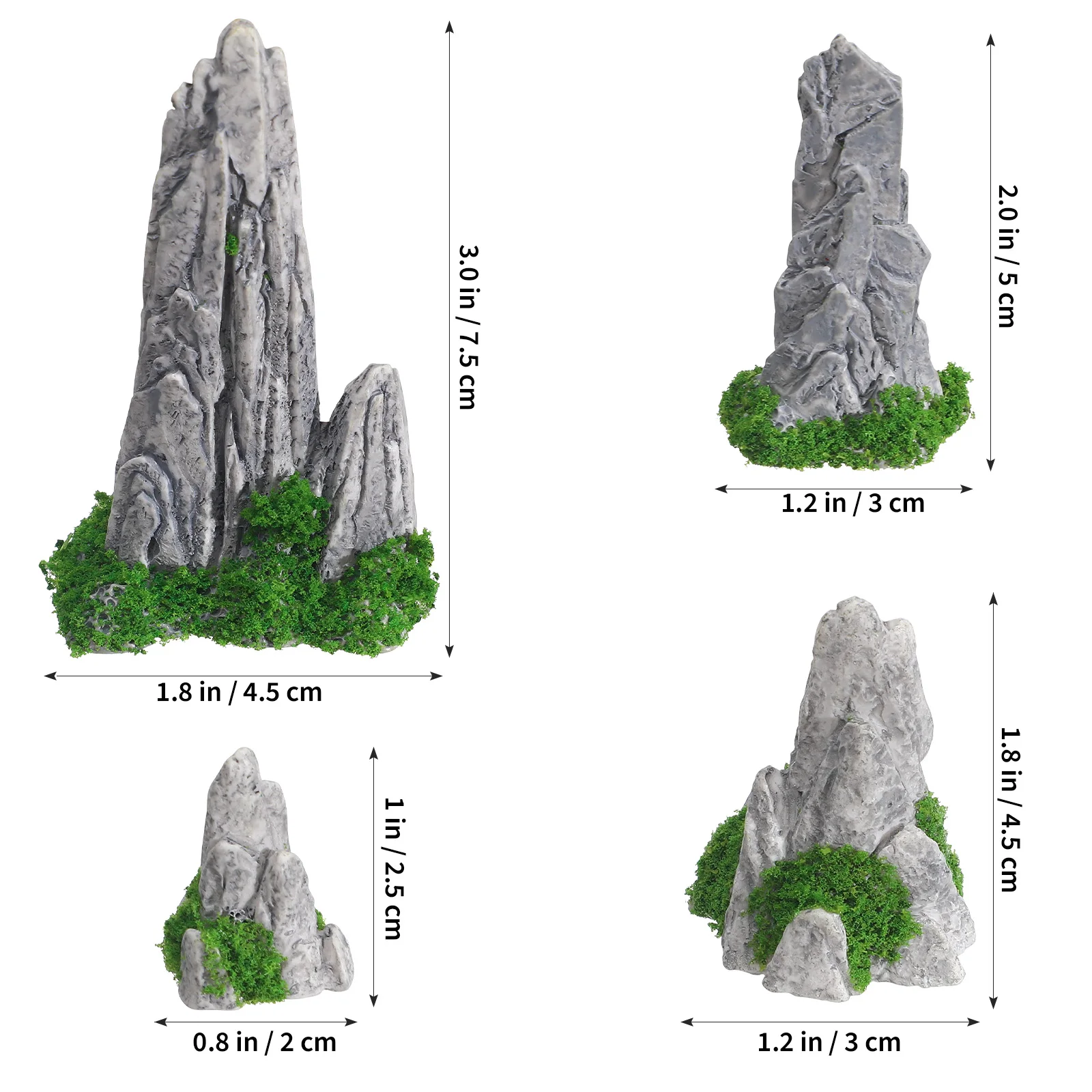 

16pcs Mini Rockery Decoration Micro Landscape Ornament Resin Miniature Mountain Bonsai s For Terrarium Aquarium Garden
