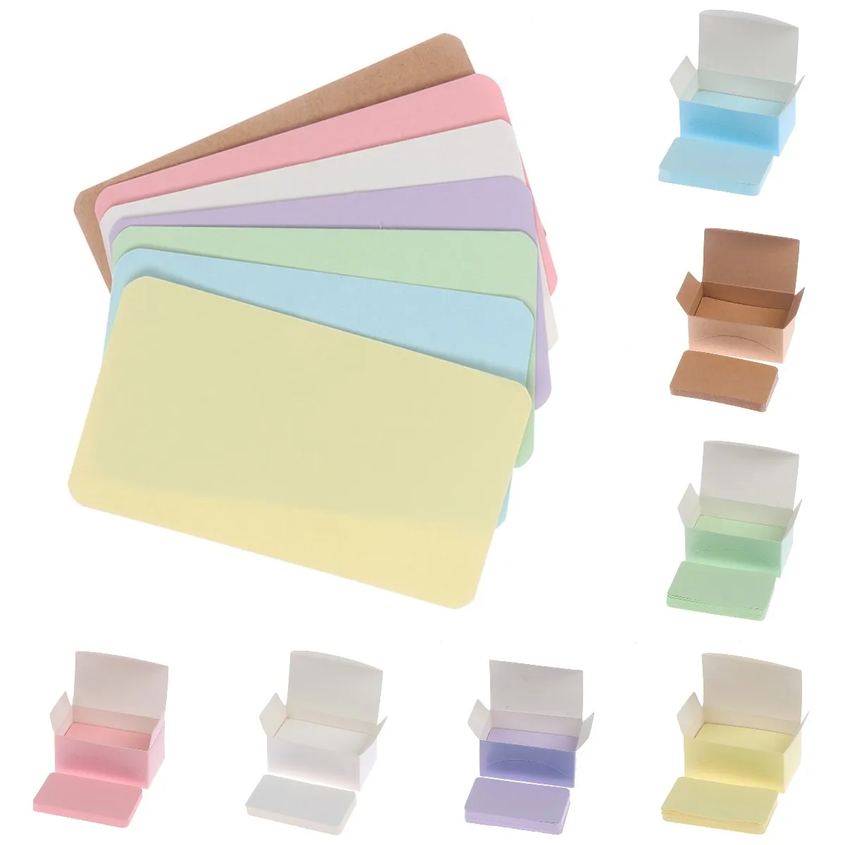 100pcs/box Kraft paper card color blank business card message thank you card writing card label bookmark learning card