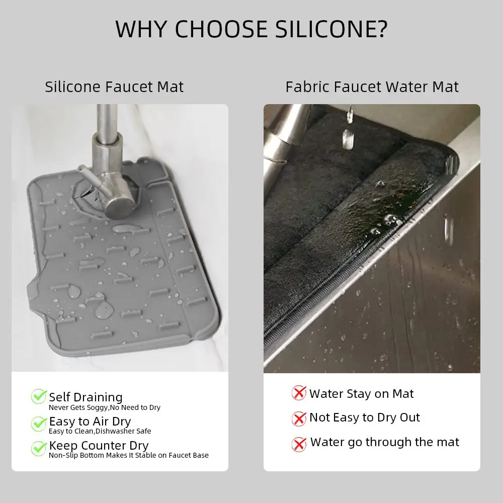 

Подушечки для сушки посуды, защита от брызг воды, защита от брызг воды, силиконовая сливная подушка, впитывающий коврик для крана, брызгозащищенный уловитель брызг