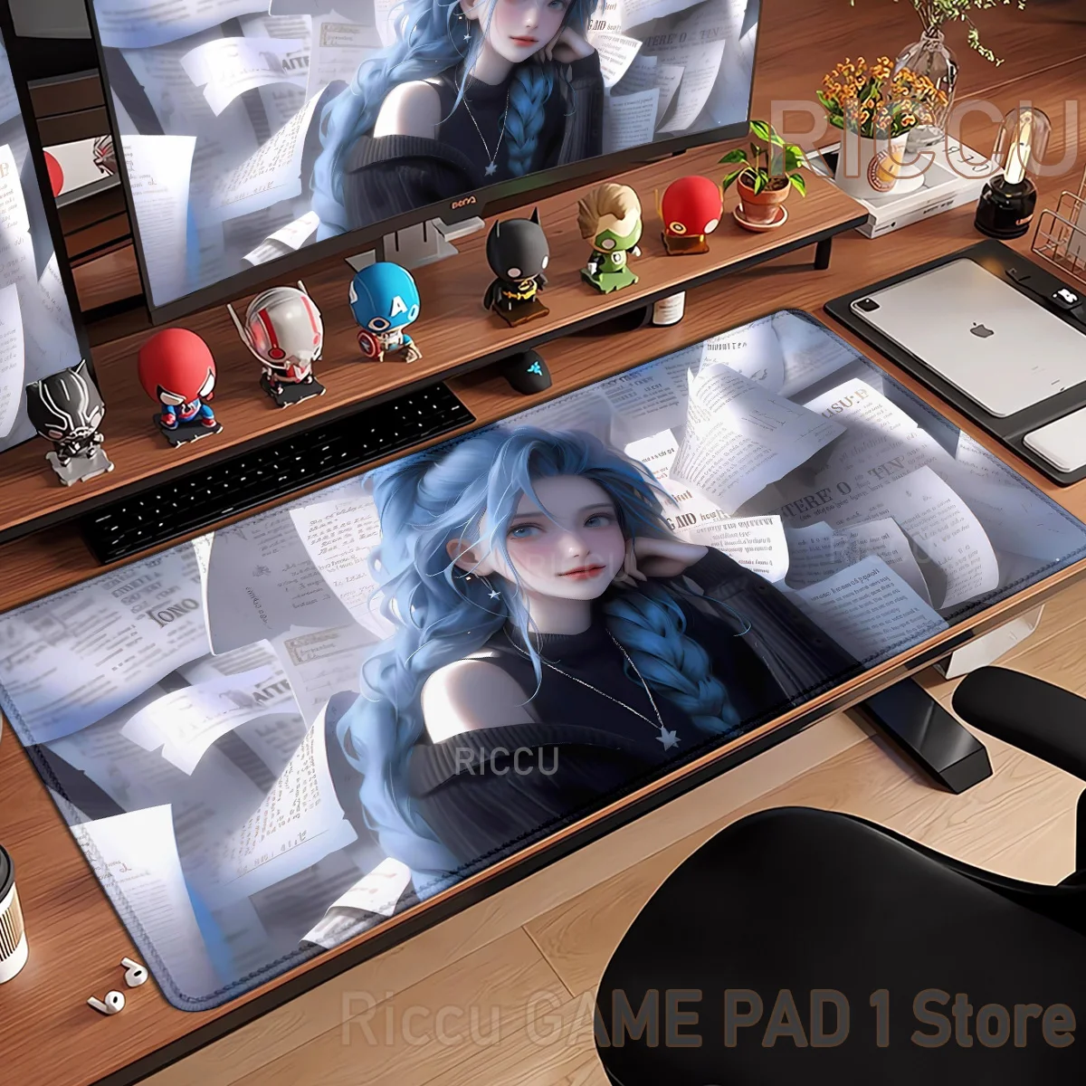 HD Anime Cool Girl Cartoon Kawaii Waterproof Anti-slip Table Mat mouse pad Cute Secondary Yuan Office Game Computer Keyboard Pad