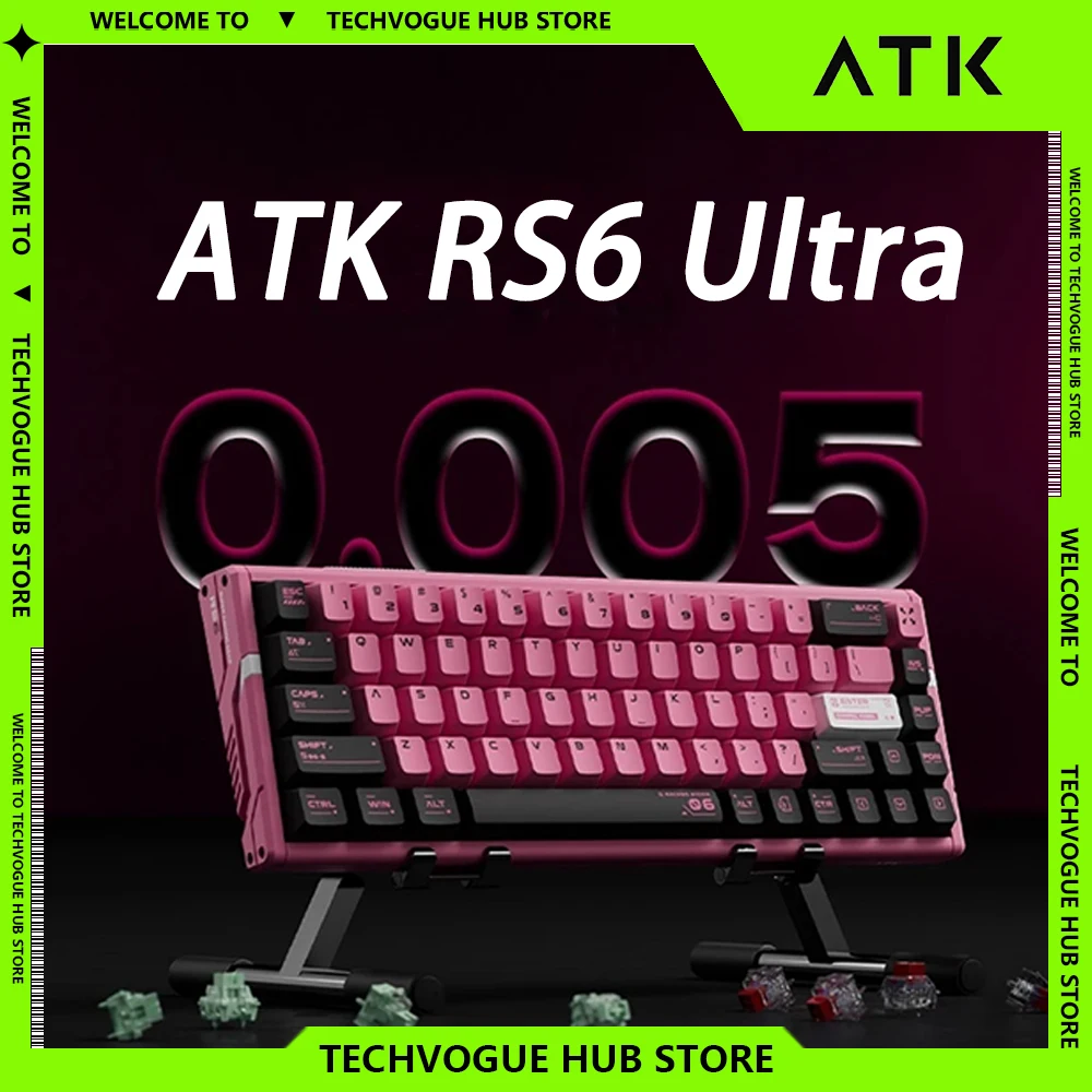 ATK RS6 Ultra Magnetic Switch Aluminum Kits Keyboard Wired PBT Gaming Ergonomics Low Delay Metal Customize Gift For WIN&MAC Gift