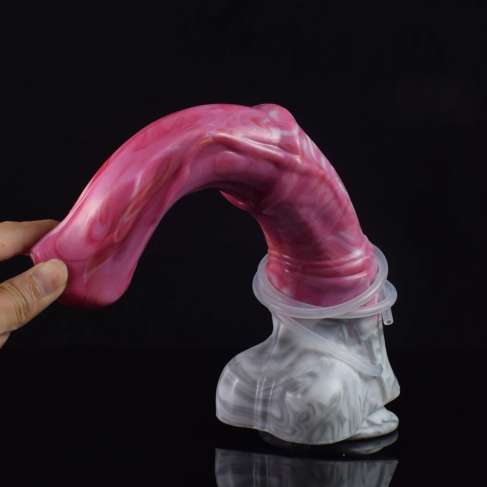 FAAK Large Ejaculation Horse Dildo With Sucker Raw Meat Gory Color Spray Liquid Function Squirting Penis Sex Toys For Women Men