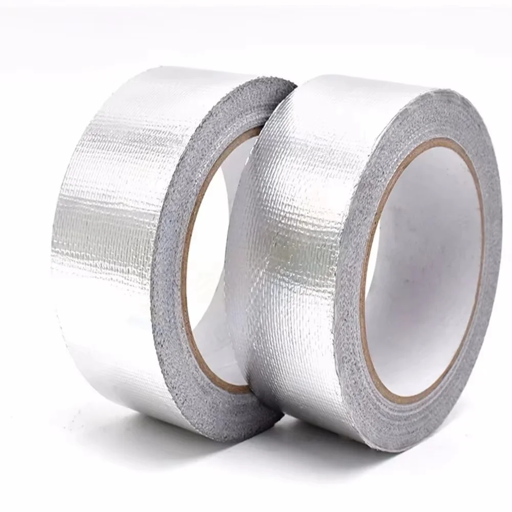 

60mmx25m Fiberglass Aluminum Foil Tape, HVAC Heat-Resistant Tape, Thermal Insulation And Flame-Retardant Tape For Waterproofing