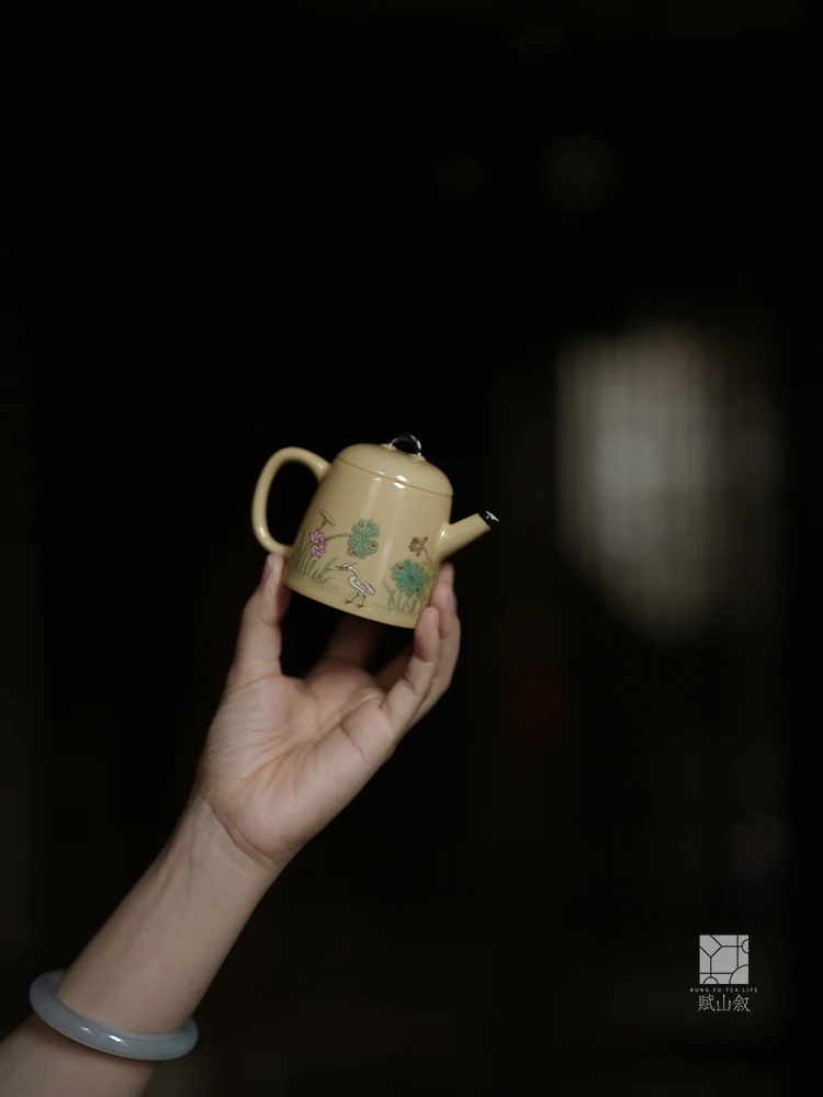 

Чайник для заваривания чая Fushan Tang White Heron Clear Lotus, маленький, ручной росписи, фарфоровый, для Гунфу чая, керамический, традиционный, набор для чаепития