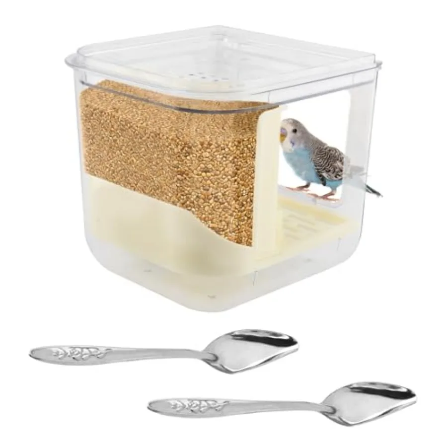 

Automatic Bird Feeder No Mess Bird Cage Pet Feeder Multifunctional Parrot Feeders Transparent Food Container for Canaries Color