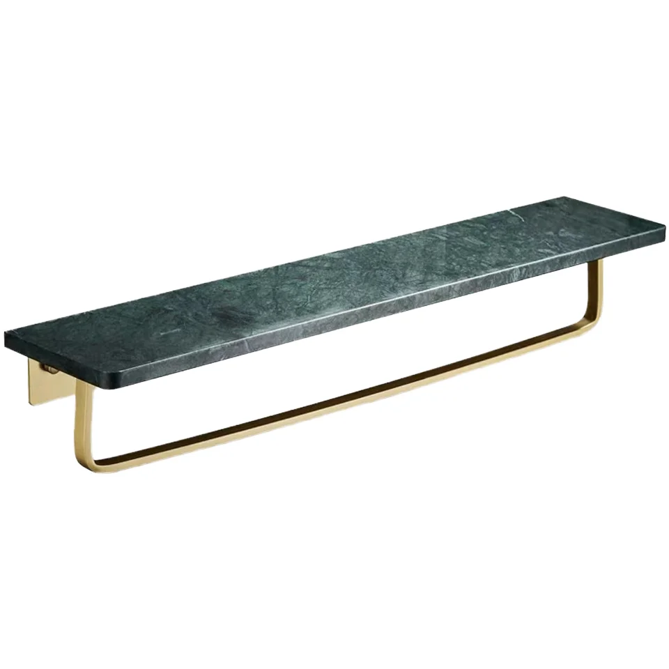 High Quality White Marble Towel Rack and Dressing Table with Hook Wall-mounted Kitchen Bathroom Shelf for Corner Mounting