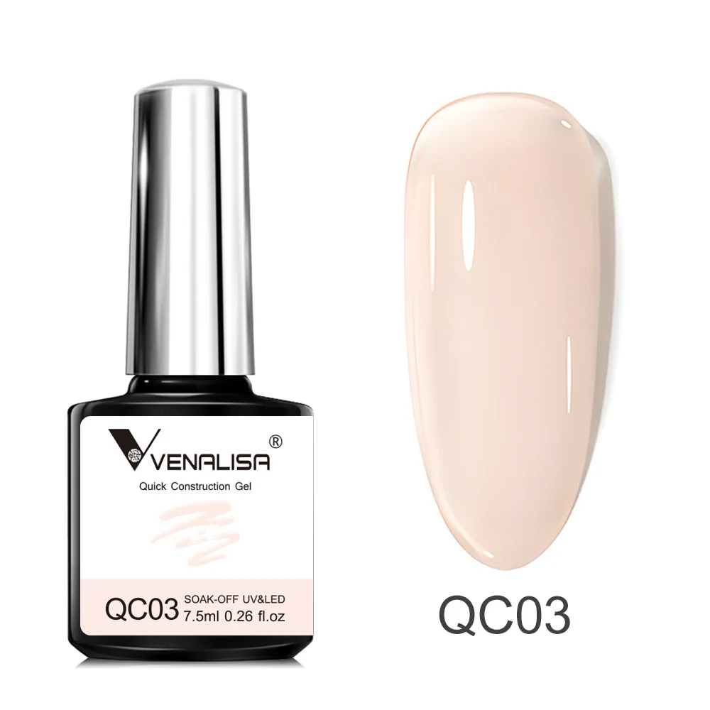 Venalisa 7.5ml Quick Construction Gel Jelly Melkwit Semi-transparante nagellak Losweken UV LED Naakt Roze Builder Nagelgel