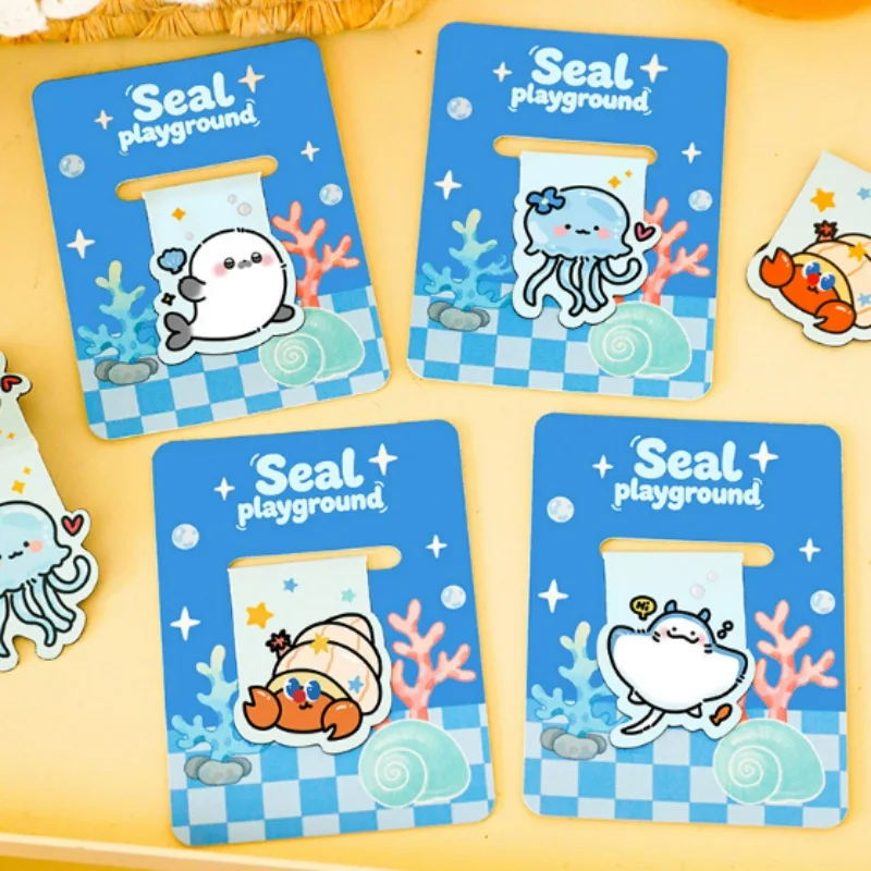 80-ピース-ロットクリエイティブシールクラゲレイ磁気ブックマークかわいいブックマーク書籍学校事務用品文具ギフト