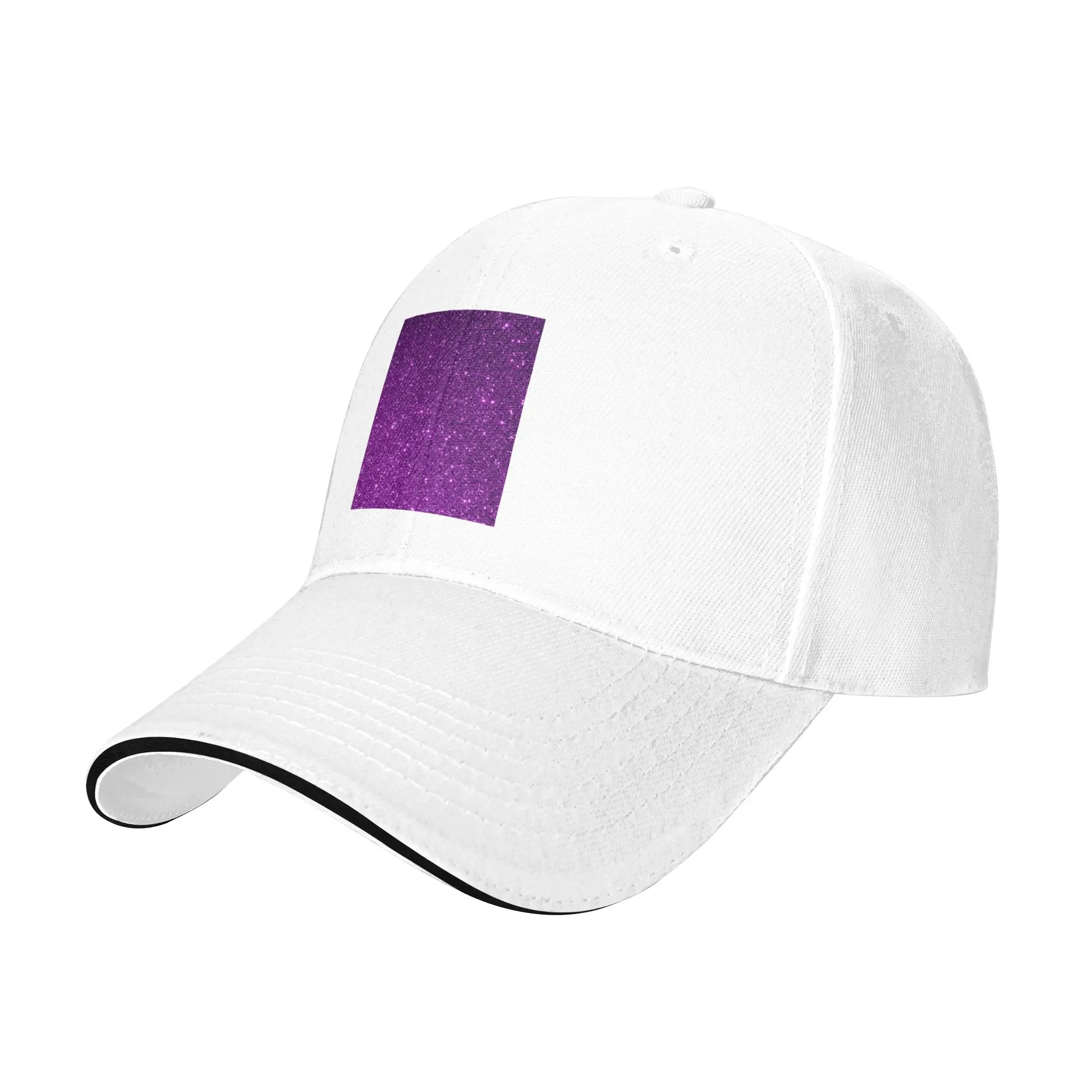 Purple Sparkly Glitter Cap Fashion Baseball Caps Adjustable Hat Hip Hop Summer Unisex Baseball Hats Customizable Polychromatic
