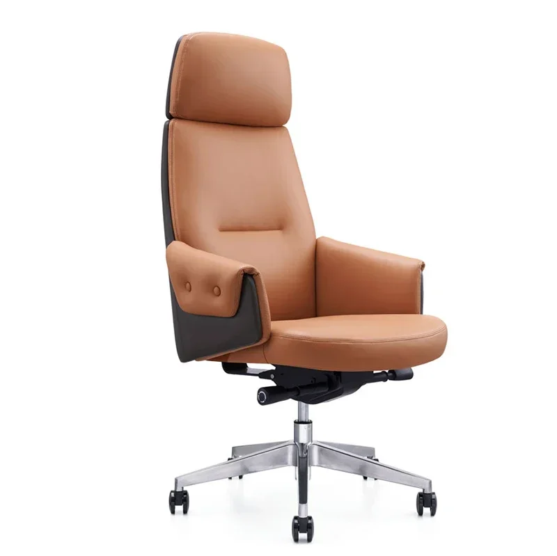 High Quality Leather Executive Office Chairs White And Orange Swivel Chair Office Chair Executive