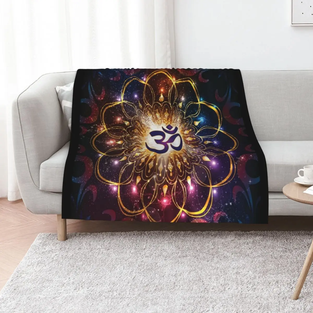 The higher power of Om - sacred geometry Throw Blanket funny gift Quilt Loose Bed Cute Plaid Luxury Blankets