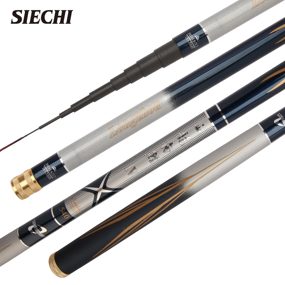 

SIECHI New High Quality High Carbon Fiber Telescopic Power Hand Pole Fishing Rod 3.6M/4.5M/5.4M/6.3M/7.2M Stream Rod