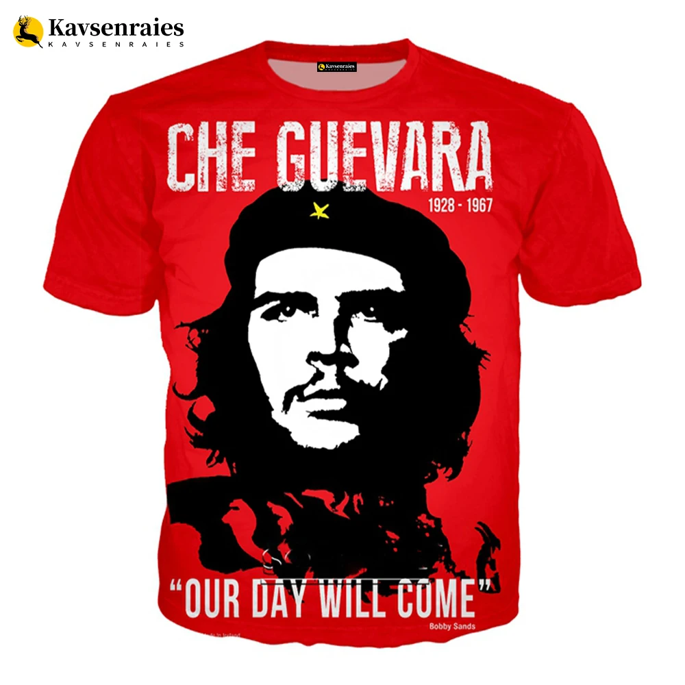 Camiseta masculina e feminina Che Guevara estampada em 3D, camiseta casual unissex, streetwear Harajuku, tops legais, grandes dimensões, moda verão