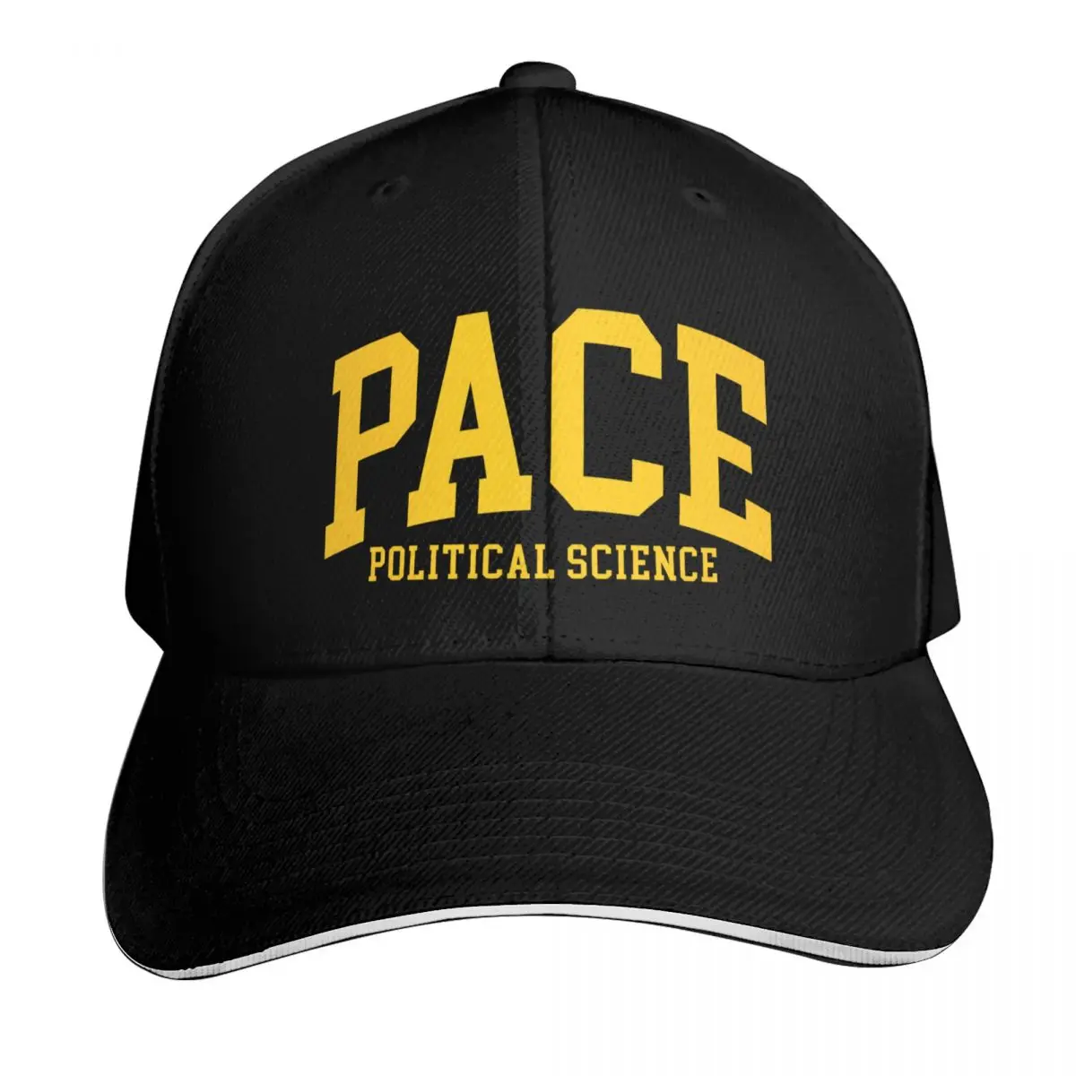pace political science - college font curved Baseball Cap Vintage Retro Embroidered Lightweight Packable Gift for Him Her