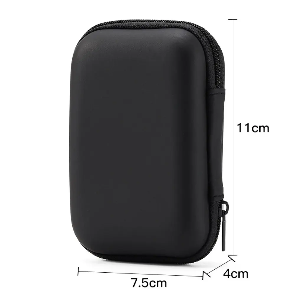 2023 Portable 7 Color Headphone Data Cable Storage Case Charger Power Bank Rectangular Box EVA Zipper Bag Pocket Pouch